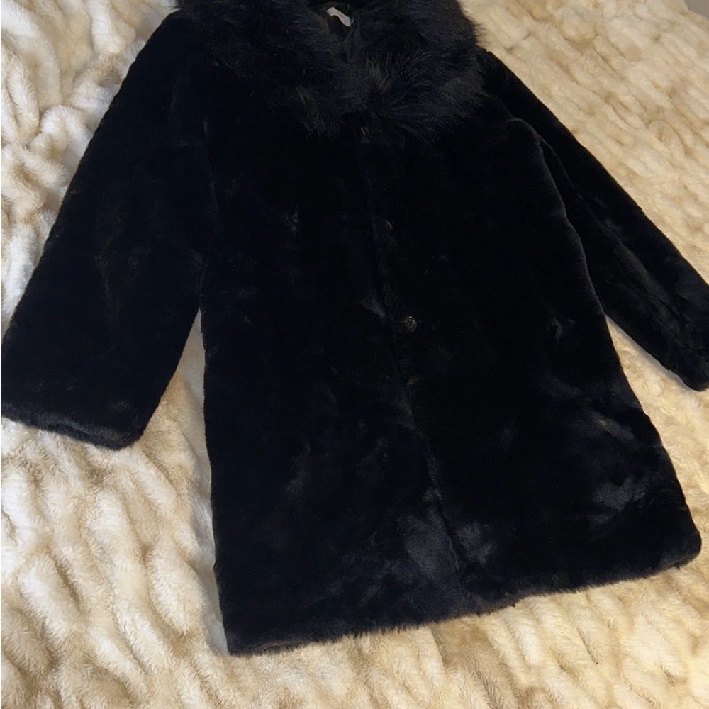 Black Faux Fur Coat - Picture 3 of 4